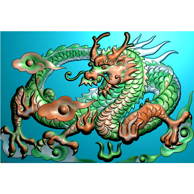 龙祥云浮雕雕刻图（L-349）展示