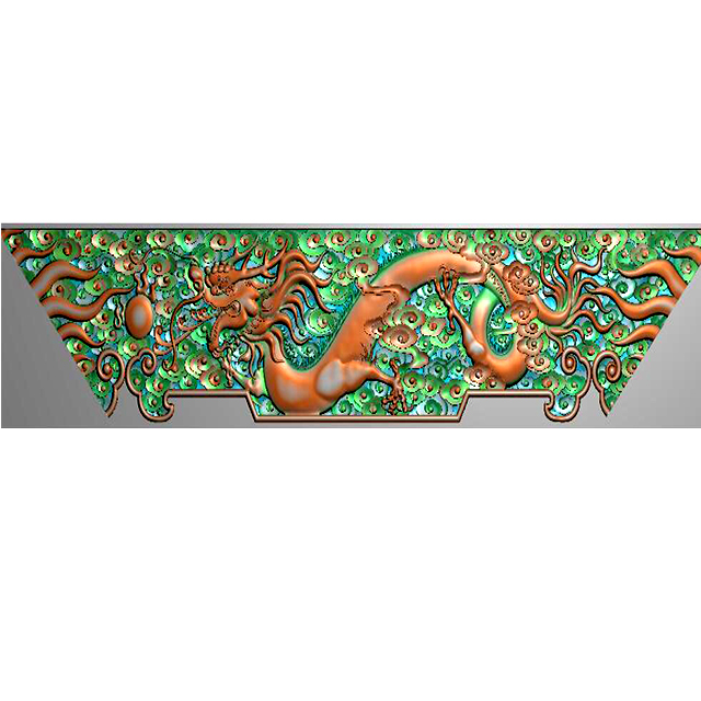 单龙祥云压板精雕图（L-1542）展示
