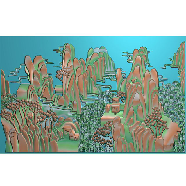 石材山水精雕图（ZS-39）展示