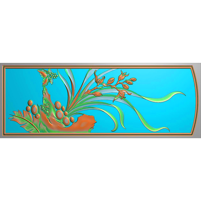 石材花草兰花浮雕图（ZS-84）展示