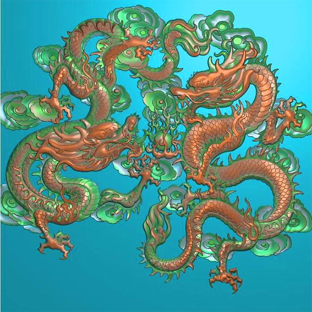 石雕圆盘龙精雕图有线（ZS-110）展示