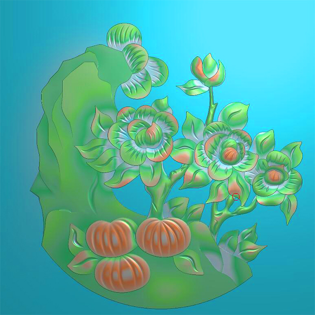 石雕花草精雕图有线（ZS-157）展示