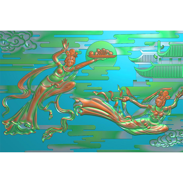 石雕仙女侍女精雕图有线（ZS-181）展示