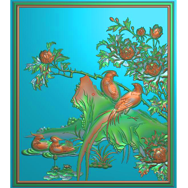 石材花草花鸟雕刻图（ZS-302）展示