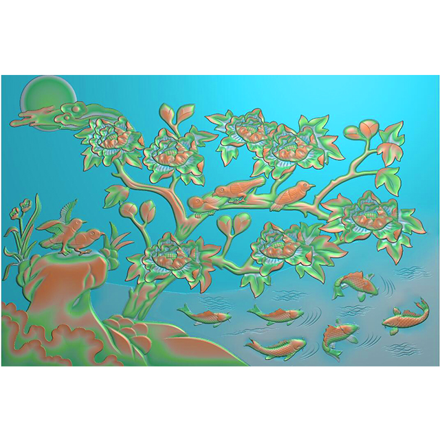 石雕花鸟浮雕图（ZS-350）展示