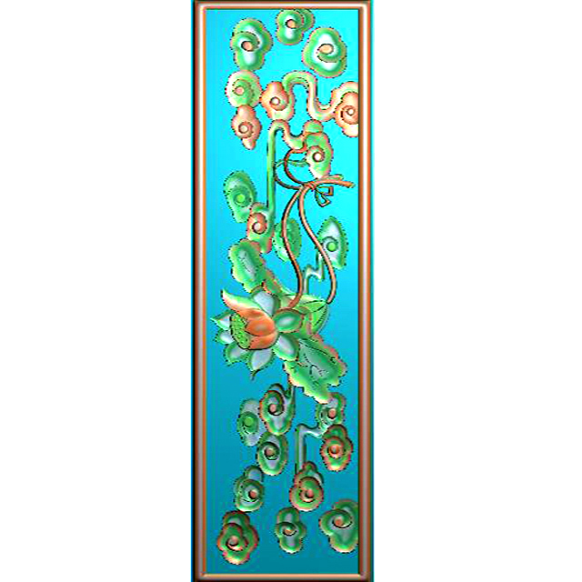 藏式八宝花瓶浮雕图（BB-7051）展示