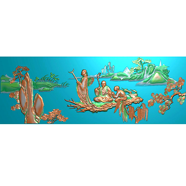 山水人物雕刻图（SSRW-0021）展示
