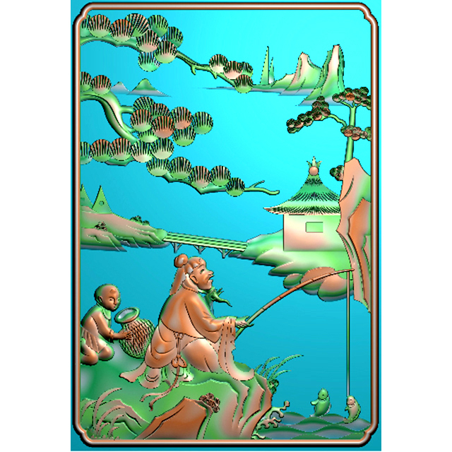 山水人物浮雕图（SSRW-6029）展示