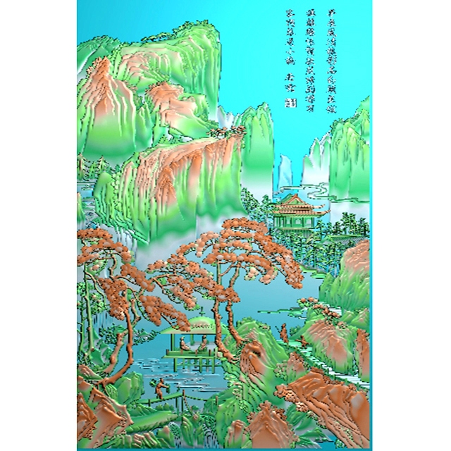 山水人物浮雕图（SSRW-6047）展示