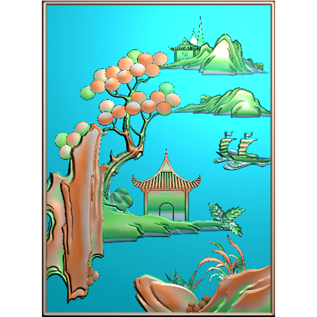 山水人物浮雕图（SSRW-6049）展示