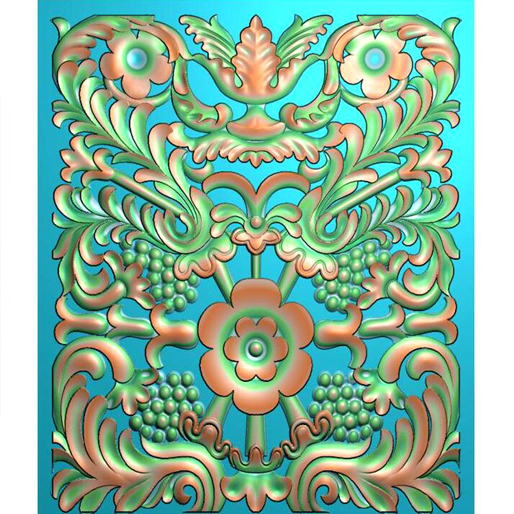 展示石材欧式浮雕洋花精雕图（OS-290）