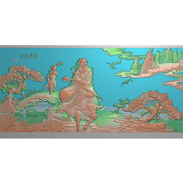 紫气东来精雕图（GDRW-4255）展示