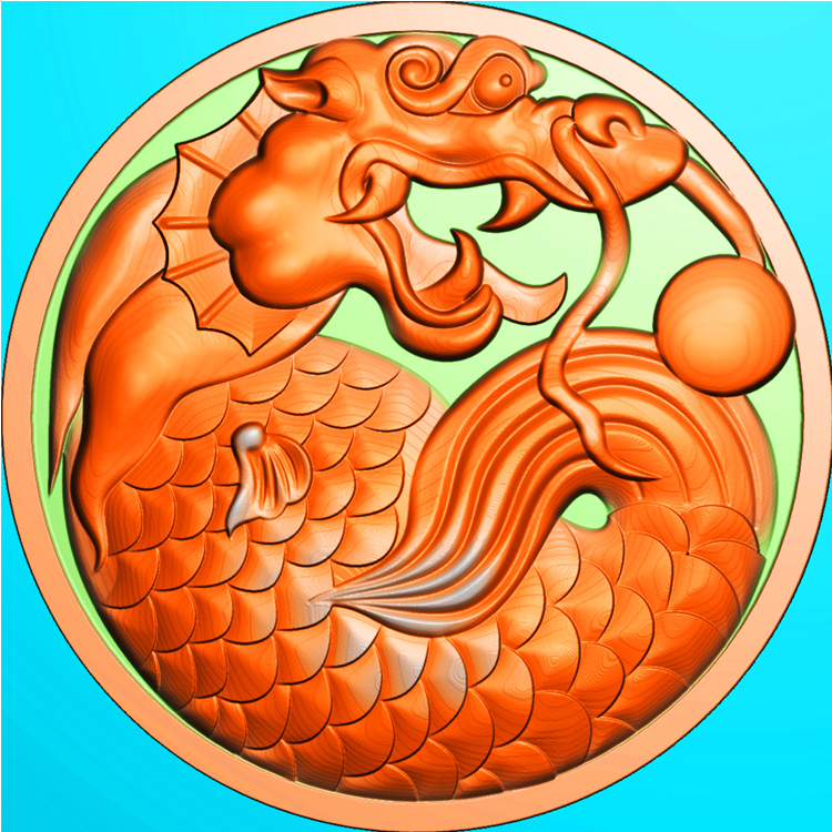 圆盘龙精雕图(GJL-002)展示