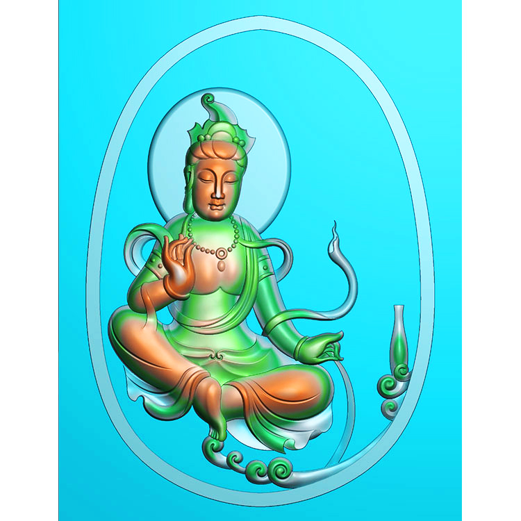 花瓶云观音精雕图(ZGY-032)展示