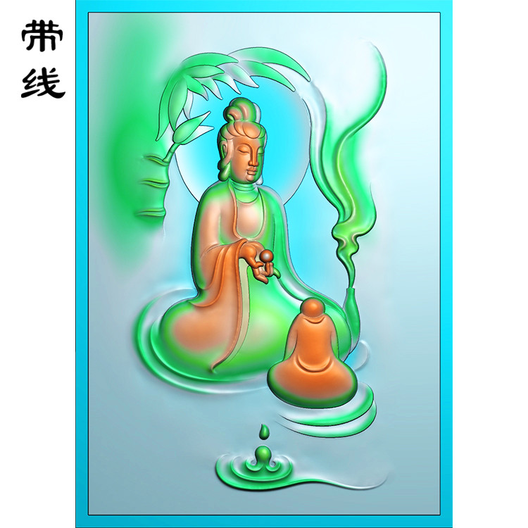 竹叶观音精雕图(ZGY-033)展示