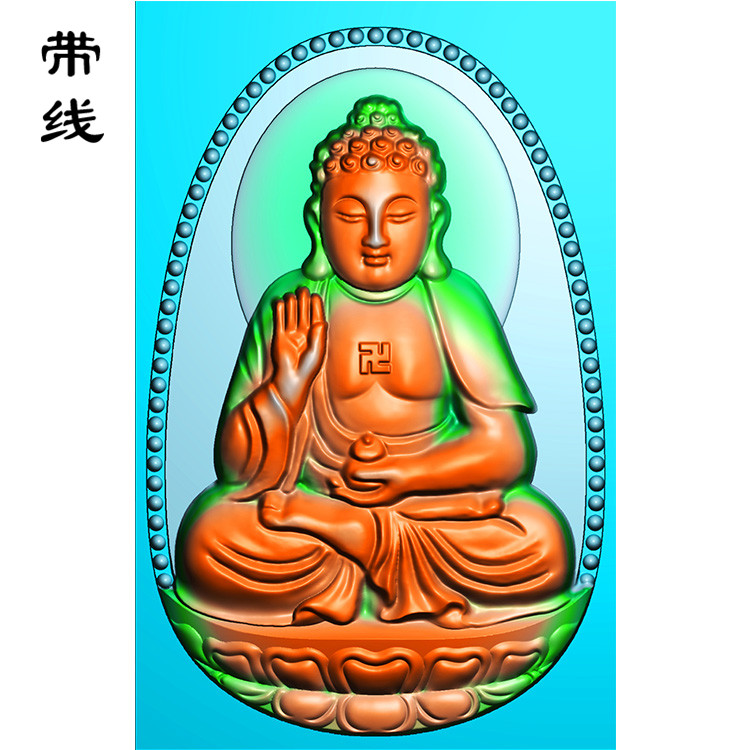 本命佛大日如来坐佛精雕图浮雕图灰度图有线(ZFO-029）展示