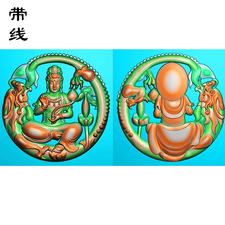 龙外框观音精雕图(ZGY-046)展示