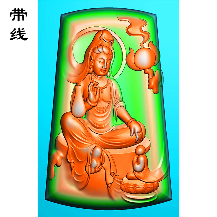花瓶观音精雕图(ZGY-062)展示