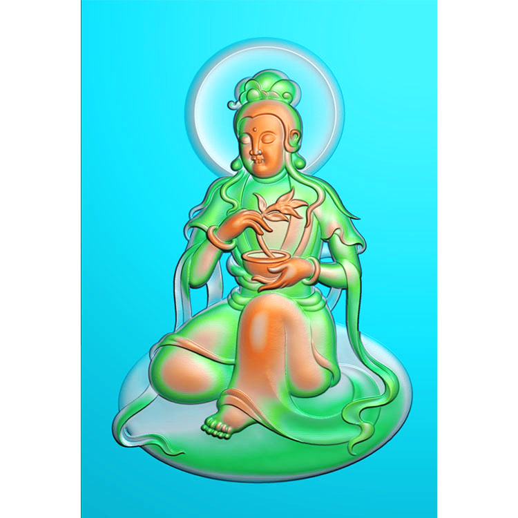 竹叶观音精雕图(ZGY-096)展示