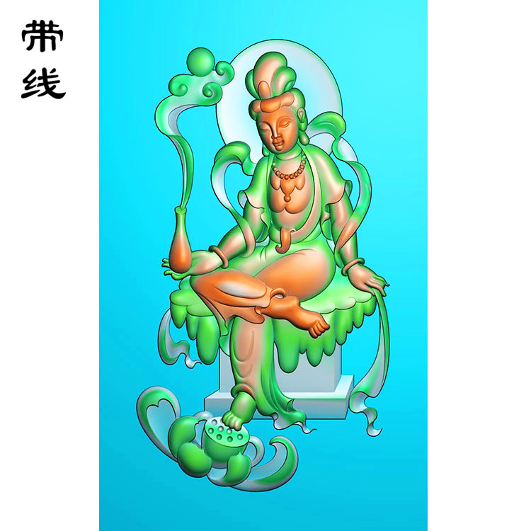 莲花观音精雕图(ZGY-097)展示