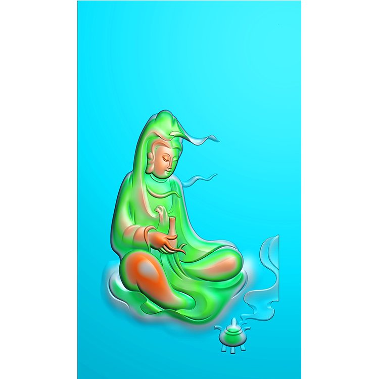 花瓶观音精雕图(ZGY-104)展示