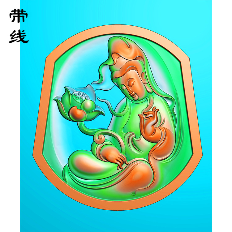 莲花观音精雕图(ZGY-106)展示