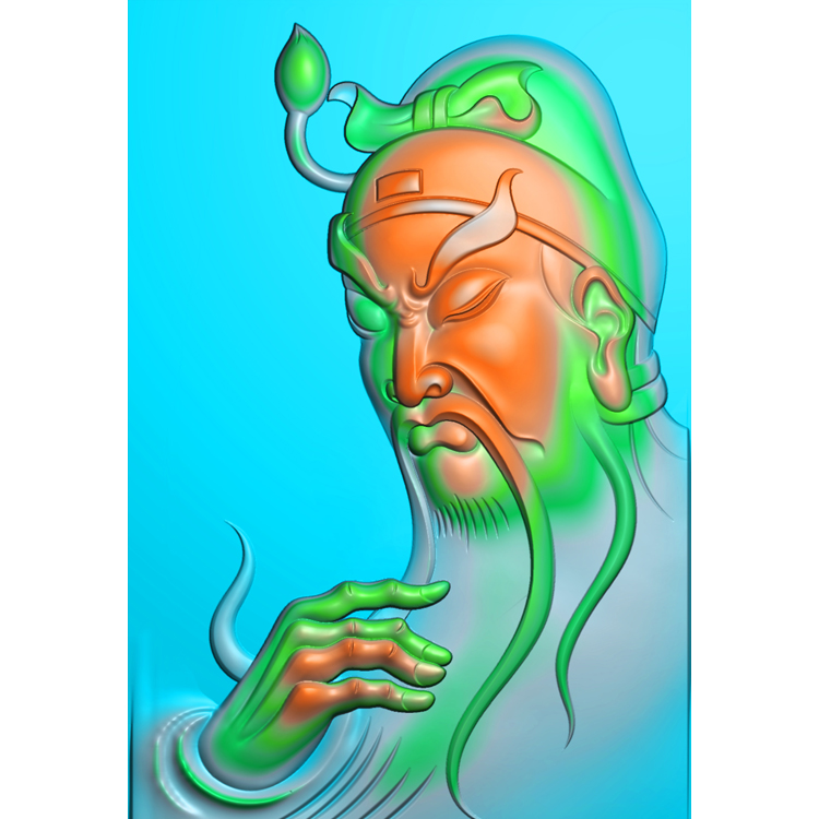 侧脸关公精雕图(GG-041)展示