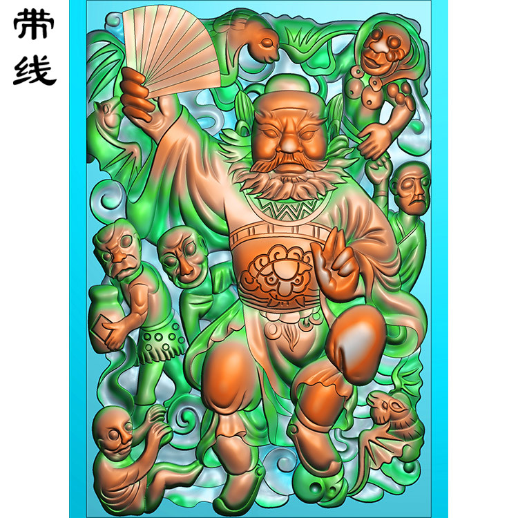 钟馗扇鬼精雕图有线(GG-020)展示