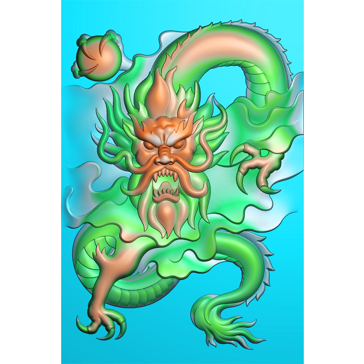 正面龙精雕图(GJL-196)展示