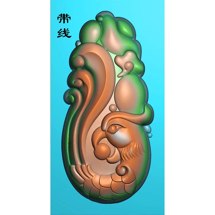 凤凰绶带精雕图(GJF-006)展示