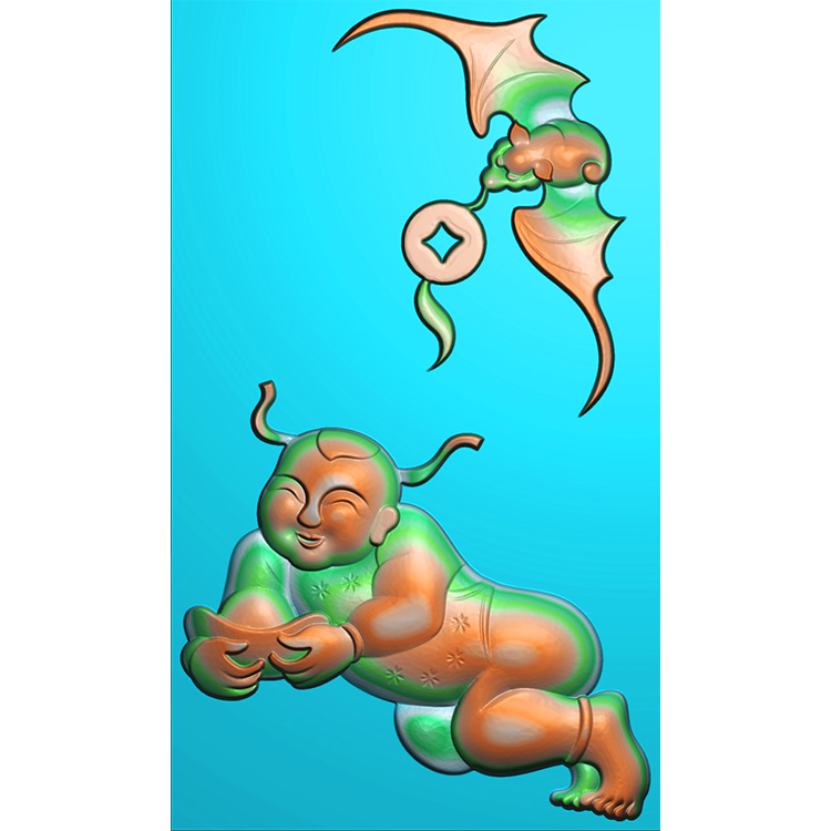 蝙蝠童子精雕图(TZ-017)展示