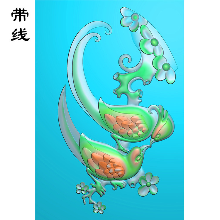 梅花鸟精雕图(MHN-005)展示