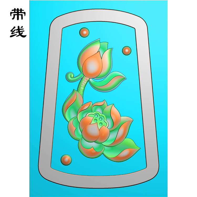 荷花莲花精雕图(HLN-017)展示