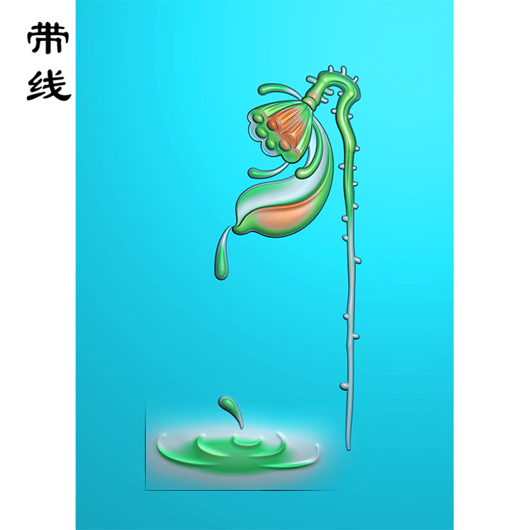 荷花滴水精雕图(HLN-044)展示