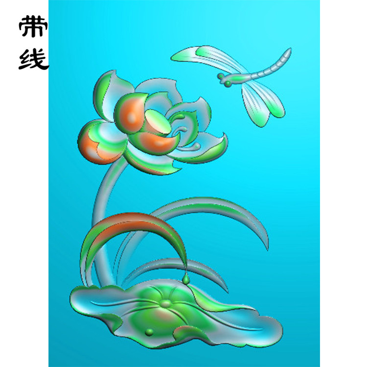 清廉荷花精雕图(HLN-053)展示