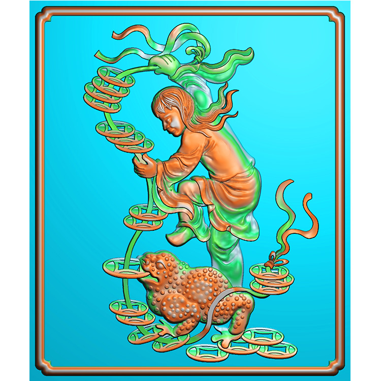 刘海戏金蟾精雕图(GDR-048)展示