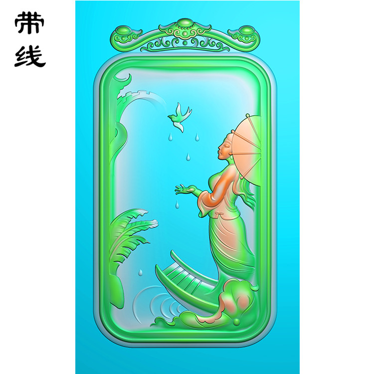 如意牌框美女精雕图(GDR-067)展示