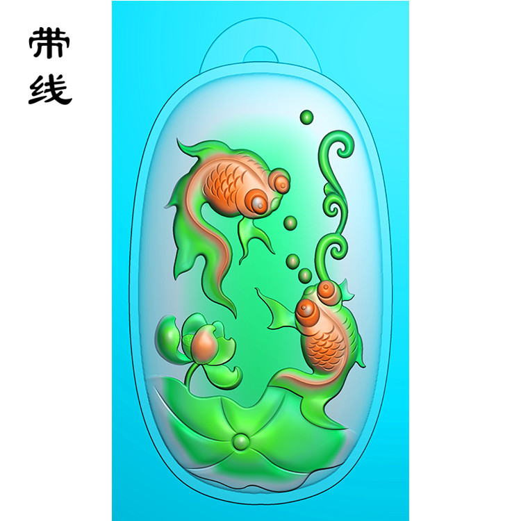 金鱼荷花精雕图(GJY-074)展示