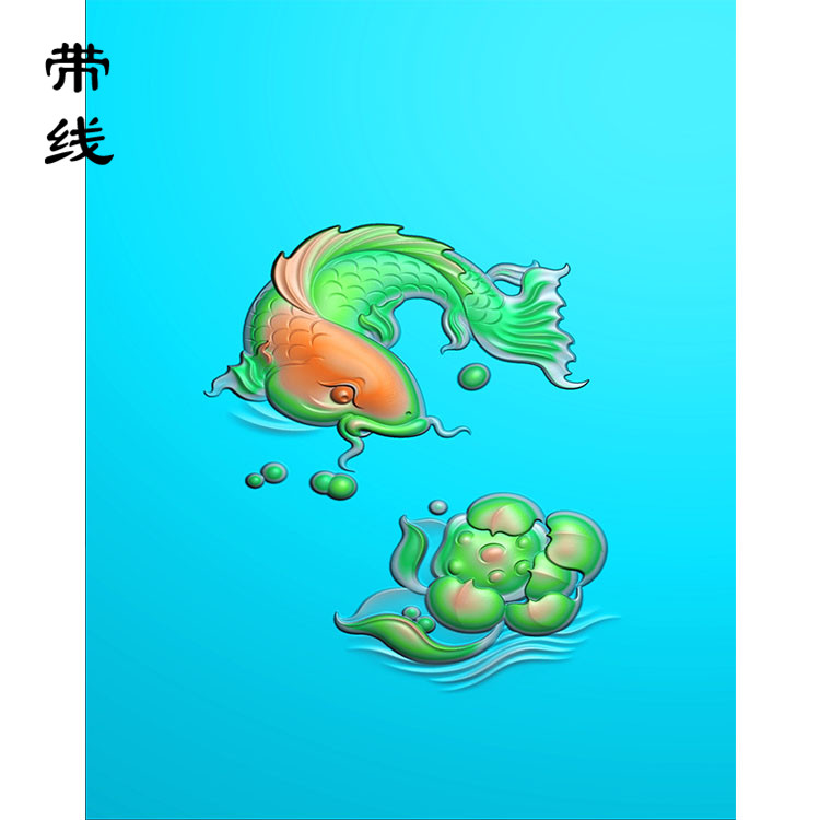鲤鱼跳龙门精雕图(GJY-083)展示
