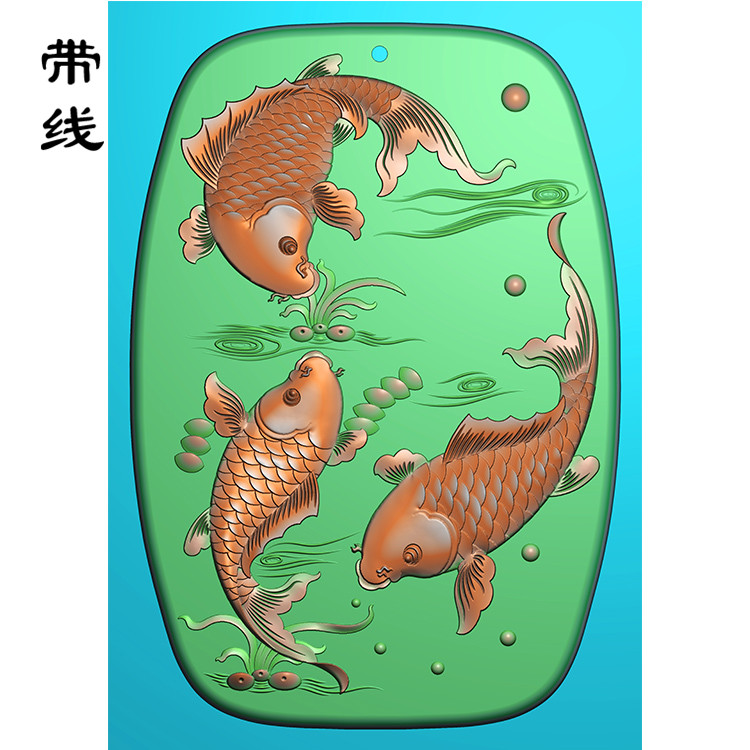 荷花鱼精雕图(GJY-105)展示