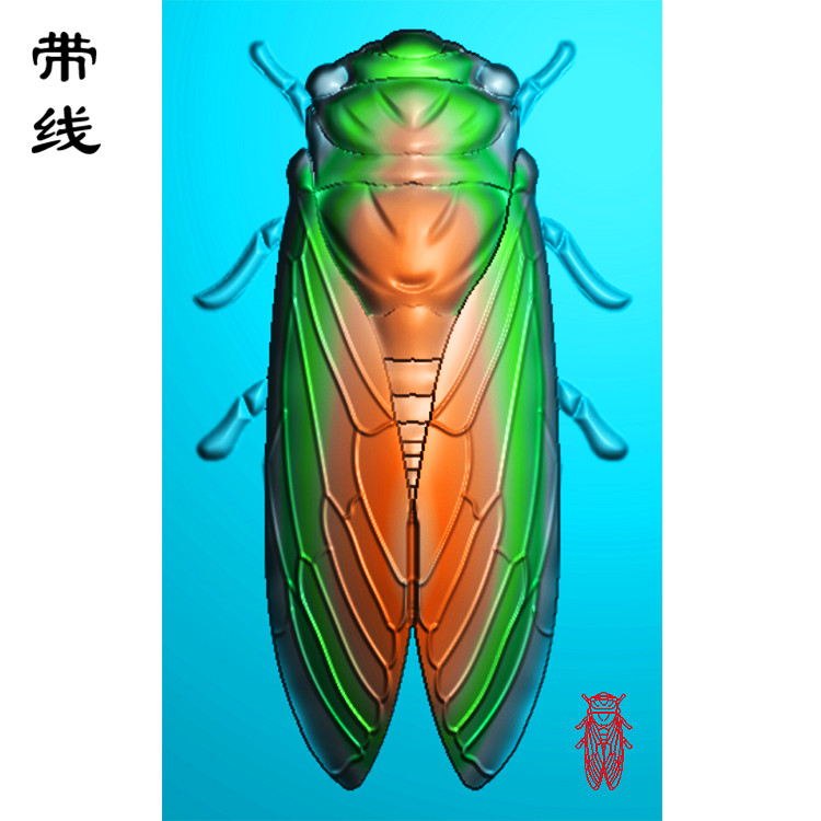 金蝉知了精雕图(GJC-010)展示