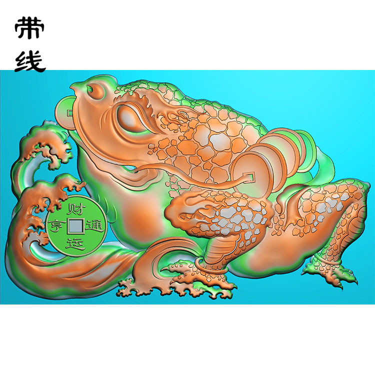 招财蟾蜍金蟾精雕图(JC-006)展示