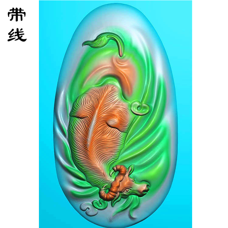 牛精雕图(GN-006）展示