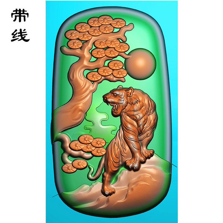 松树虎精雕图(GH-006)展示