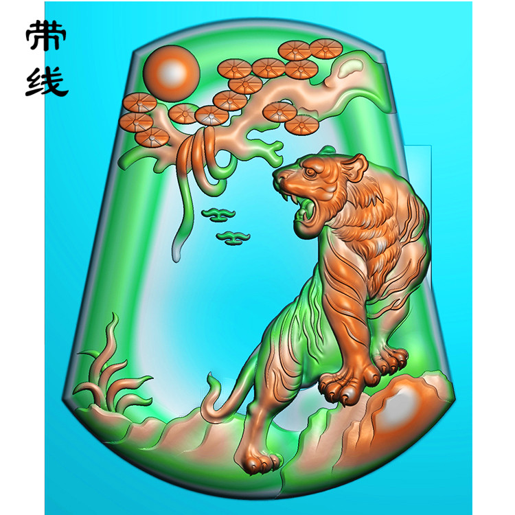 山水虎精雕图(GH-008)展示