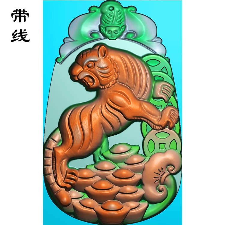 山水老虎精雕图(GH-019)展示