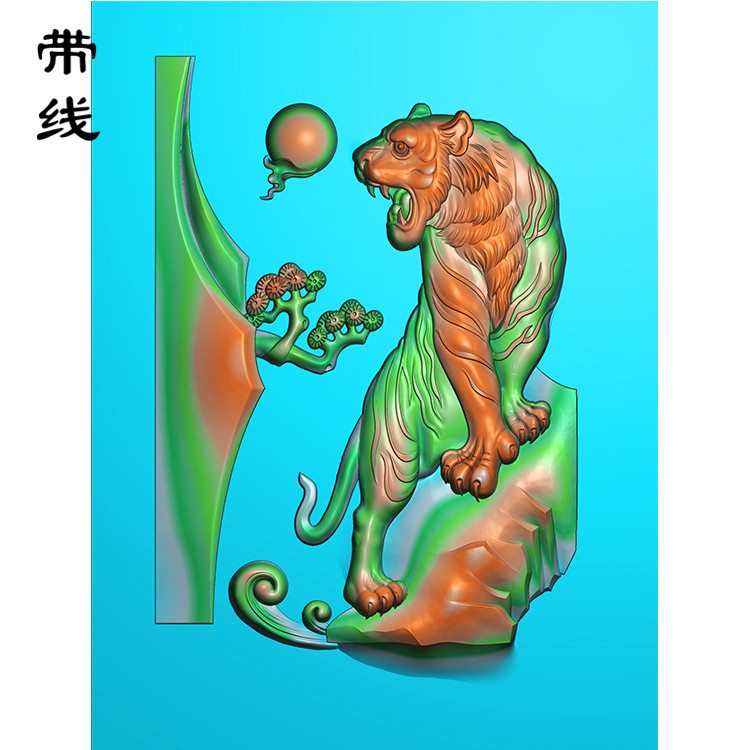 挂件虎精雕图(GH-021)展示