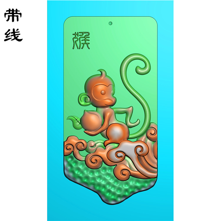 生肖猴子精雕图(GHZ-001)展示