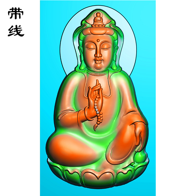 拿珠观音精雕图(LGY-012)展示