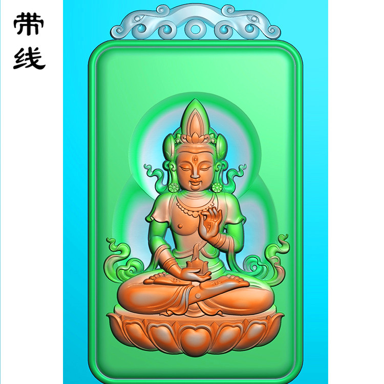 仿古双龙牌头观音精雕图(LGY-016)展示